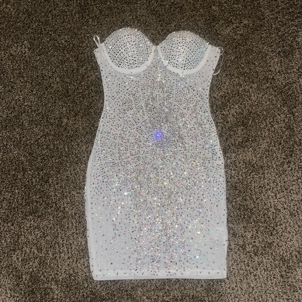 Cherise Embellished Mini Dress NWT